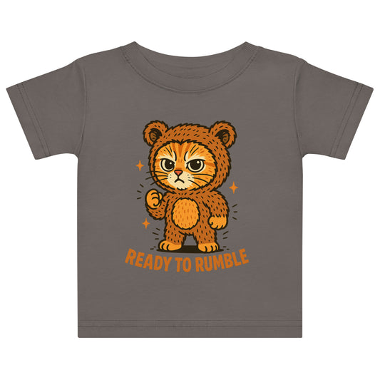 Gray t-shirt with a cartoon tiger and 'Ready to Rumble' text on a white background