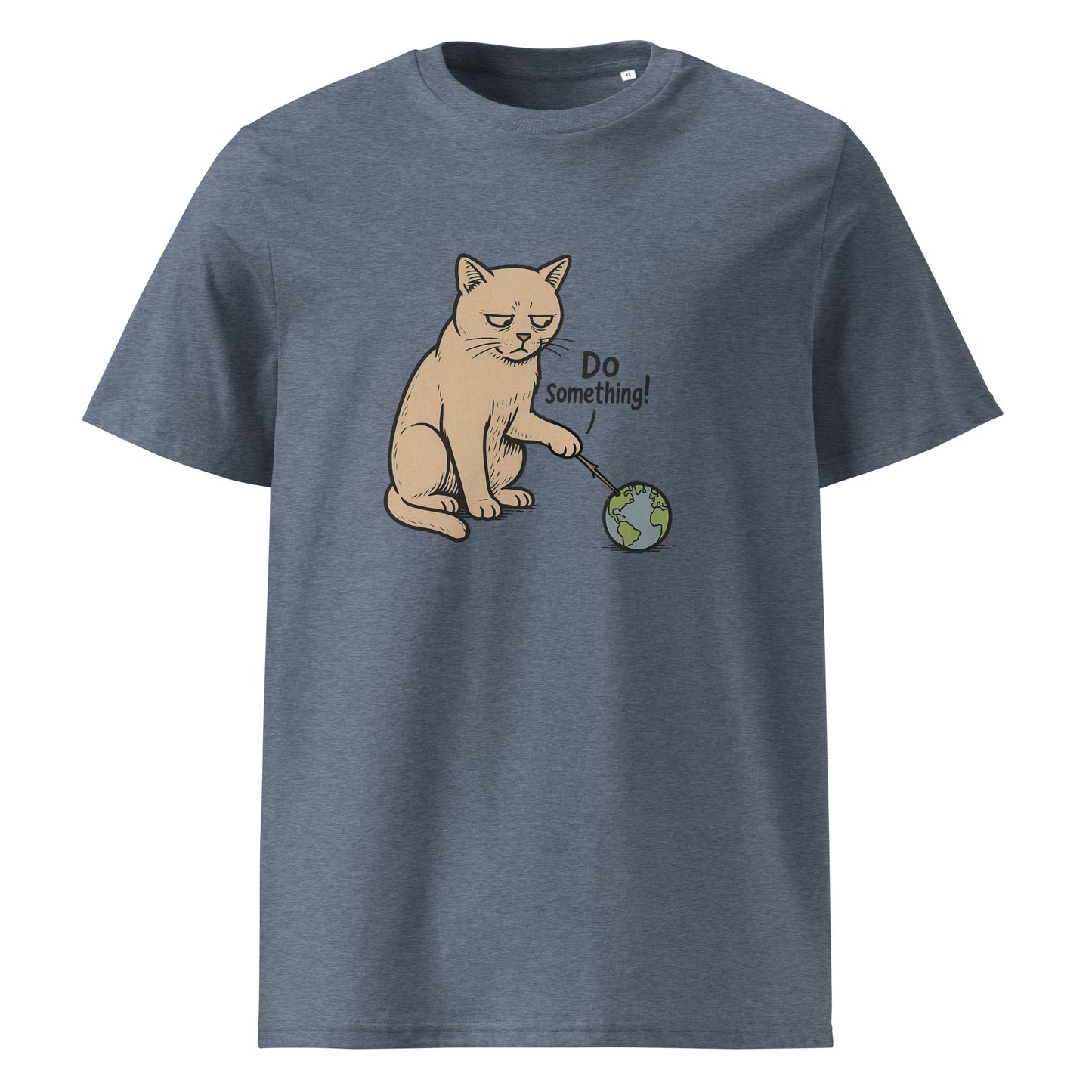 dark grey Unisex organic cotton t-shirt with bold slogan Do Something in protest-style graphic