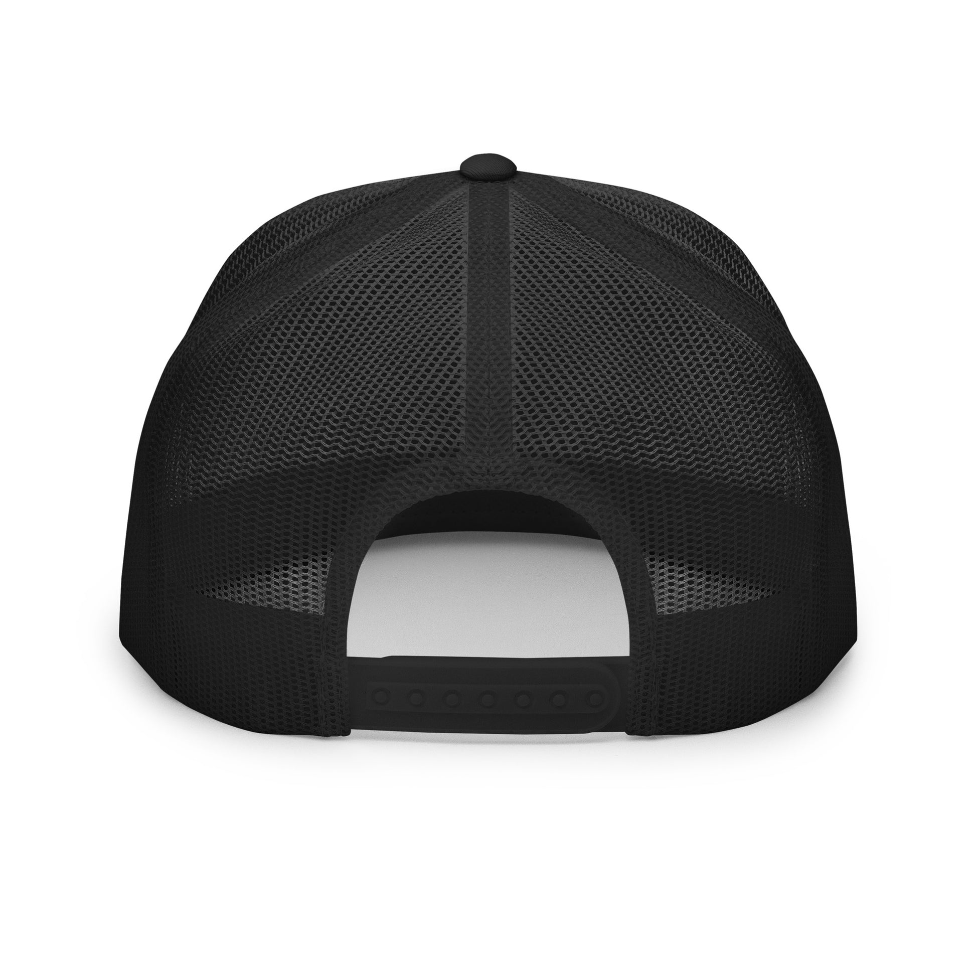 Black mesh cap on a white background