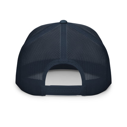 Navy blue mesh cap on a white background