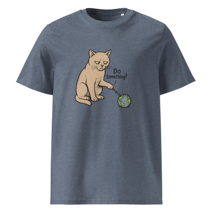 dark grey Unisex organic cotton t-shirt with bold slogan Do Something in protest-style graphic