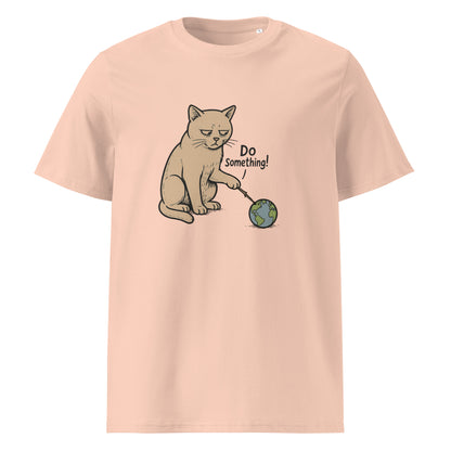 light pink Unisex organic cotton t-shirt with bold slogan Do Something in protest-style graphic