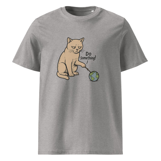 Unisex organic cotton t-shirt with bold slogan Do Something in protest-style graphic